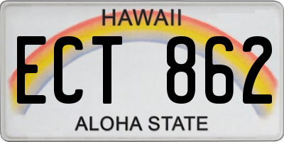HI license plate ECT862