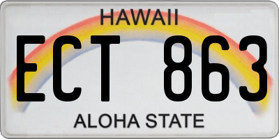 HI license plate ECT863
