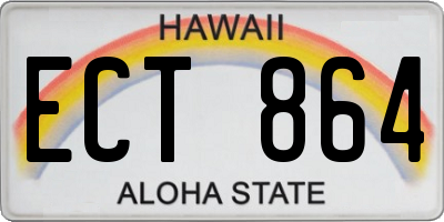 HI license plate ECT864