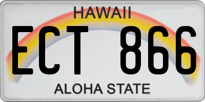 HI license plate ECT866