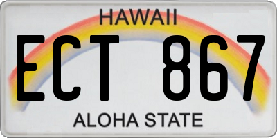 HI license plate ECT867