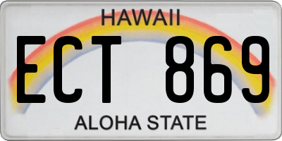 HI license plate ECT869