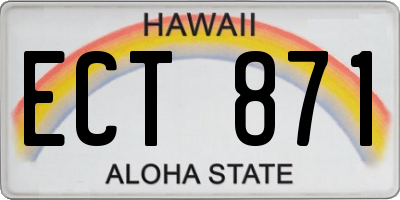 HI license plate ECT871