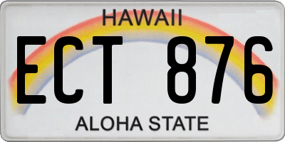 HI license plate ECT876