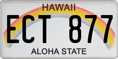 HI license plate ECT877