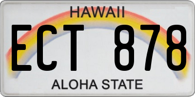 HI license plate ECT878