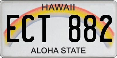 HI license plate ECT882