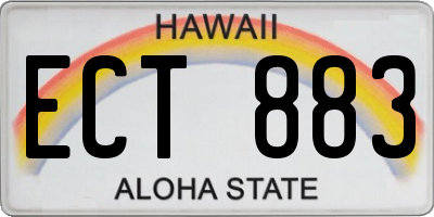 HI license plate ECT883