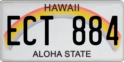 HI license plate ECT884