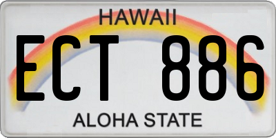 HI license plate ECT886