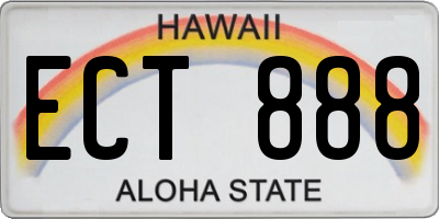 HI license plate ECT888