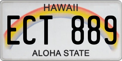 HI license plate ECT889