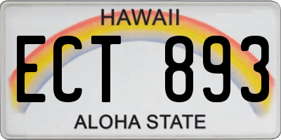 HI license plate ECT893