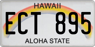 HI license plate ECT895
