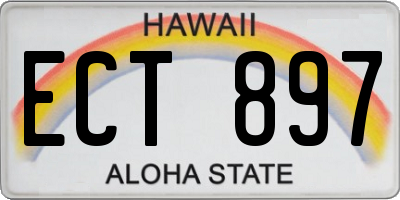 HI license plate ECT897