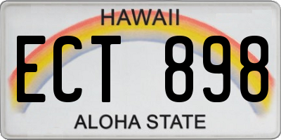 HI license plate ECT898