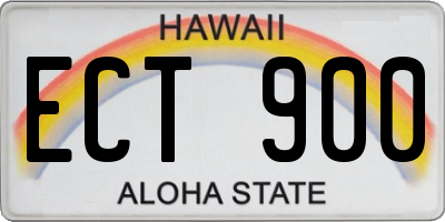 HI license plate ECT900