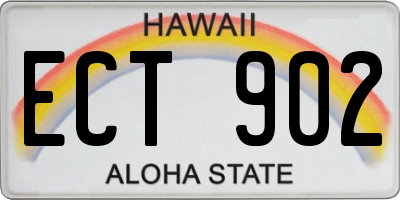 HI license plate ECT902