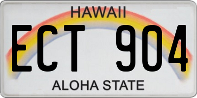 HI license plate ECT904