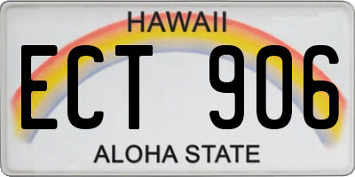 HI license plate ECT906