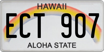 HI license plate ECT907