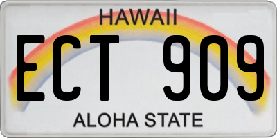 HI license plate ECT909
