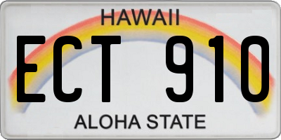 HI license plate ECT910