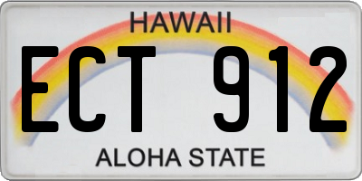 HI license plate ECT912