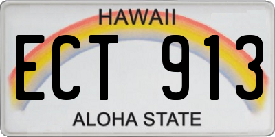 HI license plate ECT913
