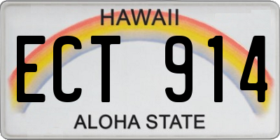 HI license plate ECT914