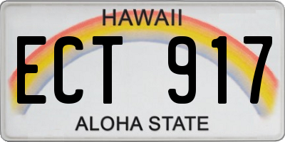 HI license plate ECT917
