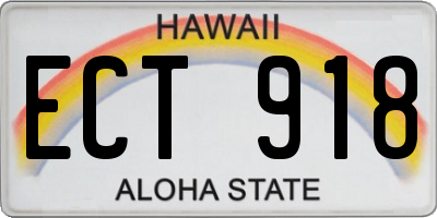HI license plate ECT918