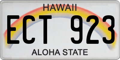 HI license plate ECT923
