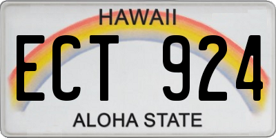 HI license plate ECT924