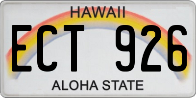 HI license plate ECT926
