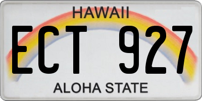 HI license plate ECT927