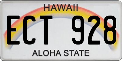 HI license plate ECT928