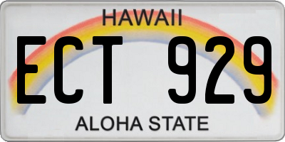 HI license plate ECT929