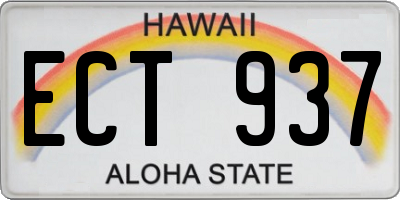HI license plate ECT937