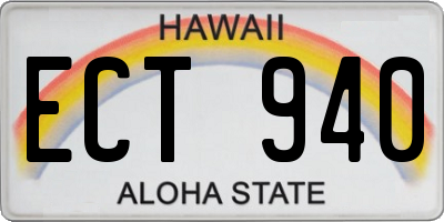 HI license plate ECT940