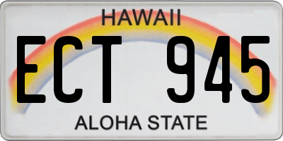 HI license plate ECT945
