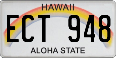 HI license plate ECT948