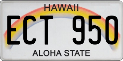 HI license plate ECT950