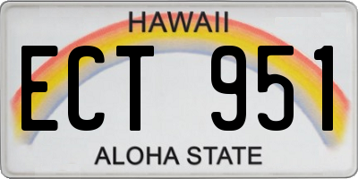 HI license plate ECT951