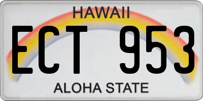 HI license plate ECT953