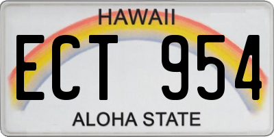 HI license plate ECT954