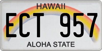 HI license plate ECT957