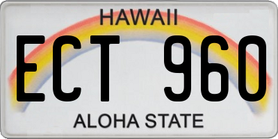 HI license plate ECT960