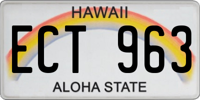 HI license plate ECT963