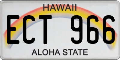 HI license plate ECT966